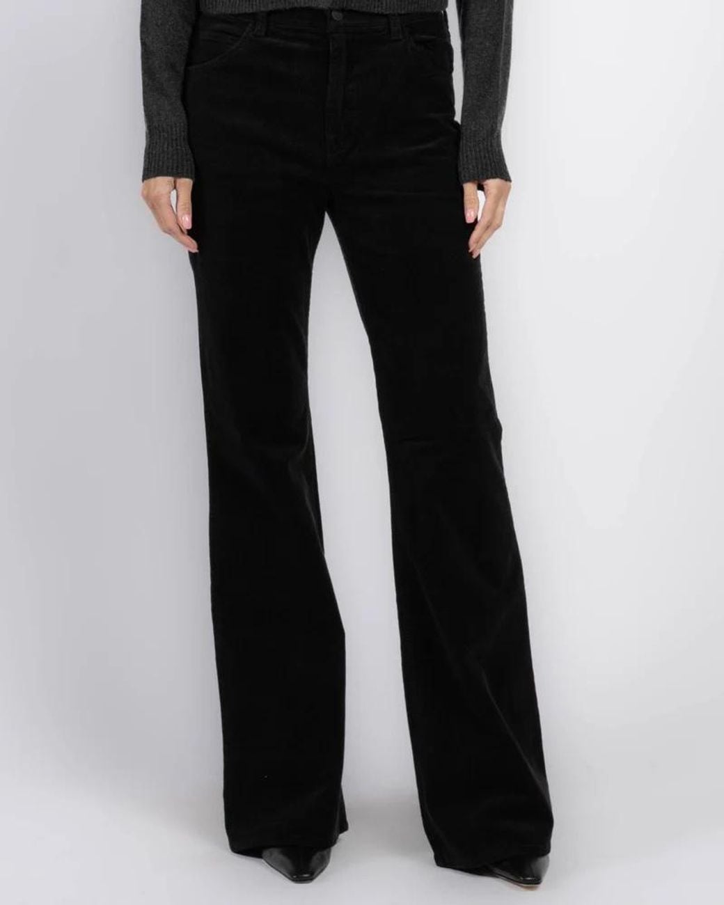 Nili Lotan Black Flared Corduroy Pants