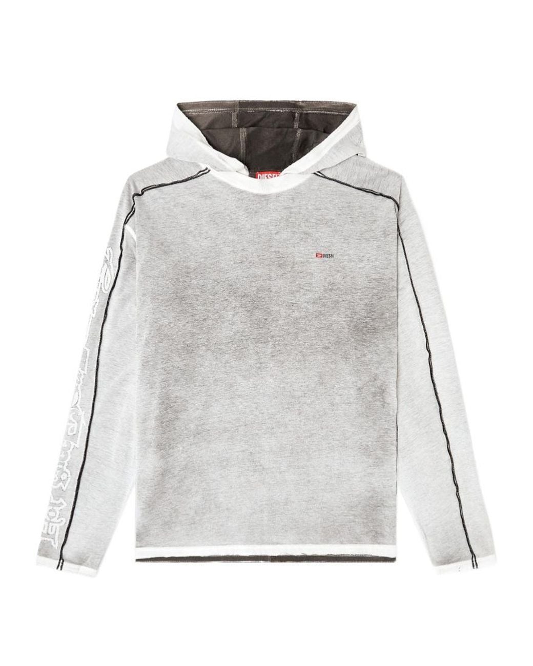 DIESEL Gray T-Riven Long-Sleeve Hoodie for men