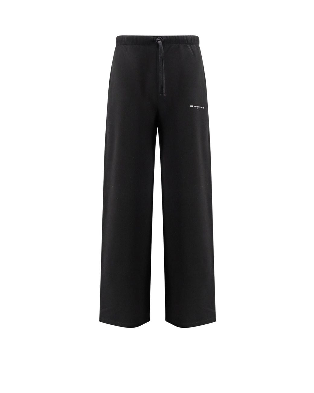 Ih Nom Uh Nit Black Logo Printed Wide-Leg Trousers for men