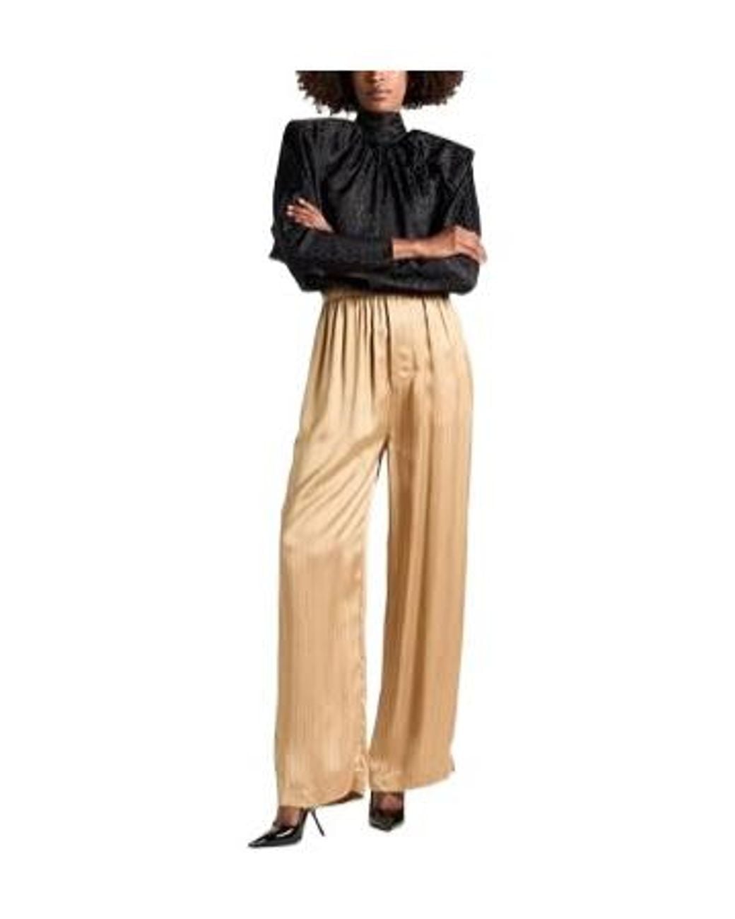 Balenciaga Natural Striped Satin Pajama Pants