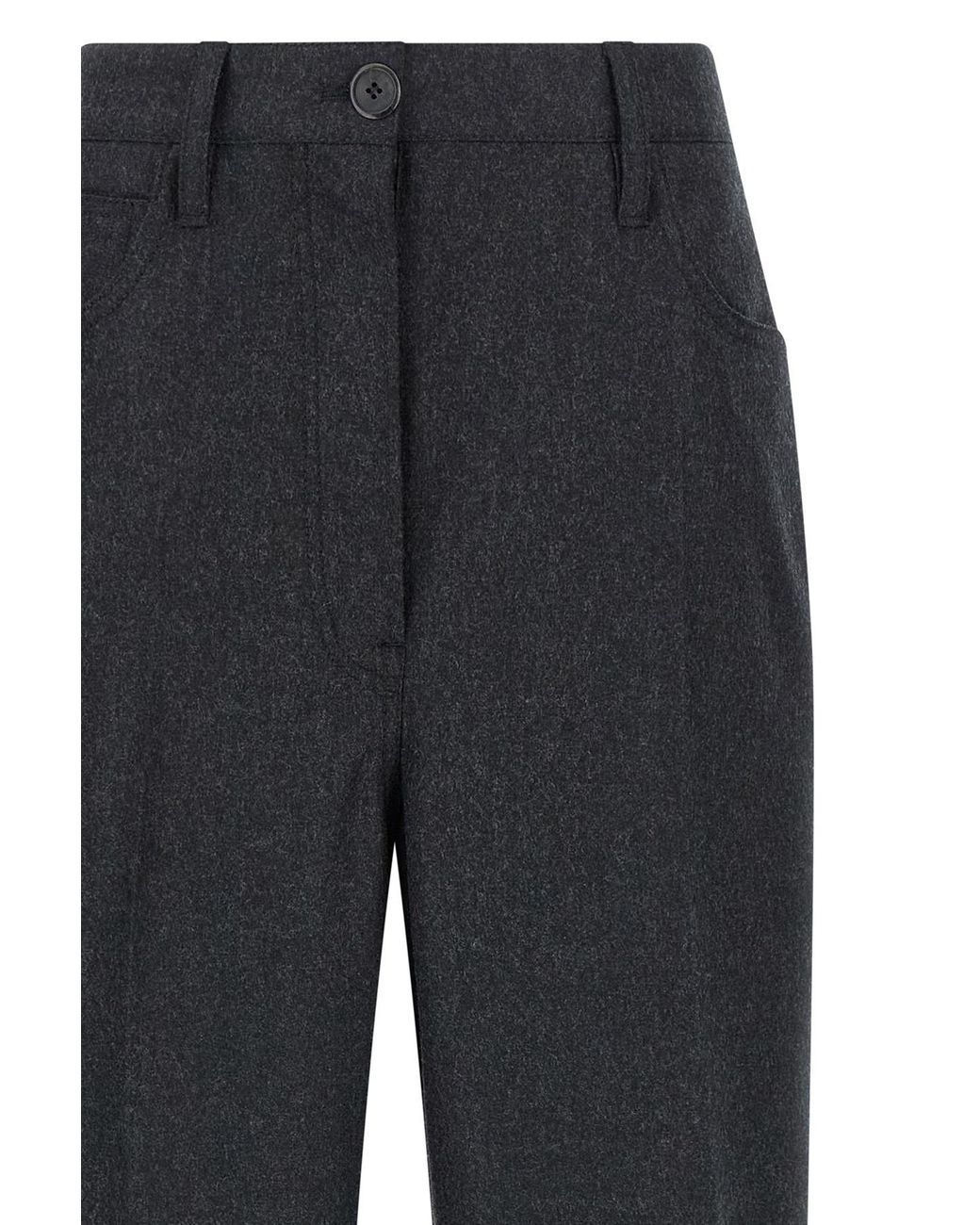 Prada Blue Logo Detailed Pleated Trousers