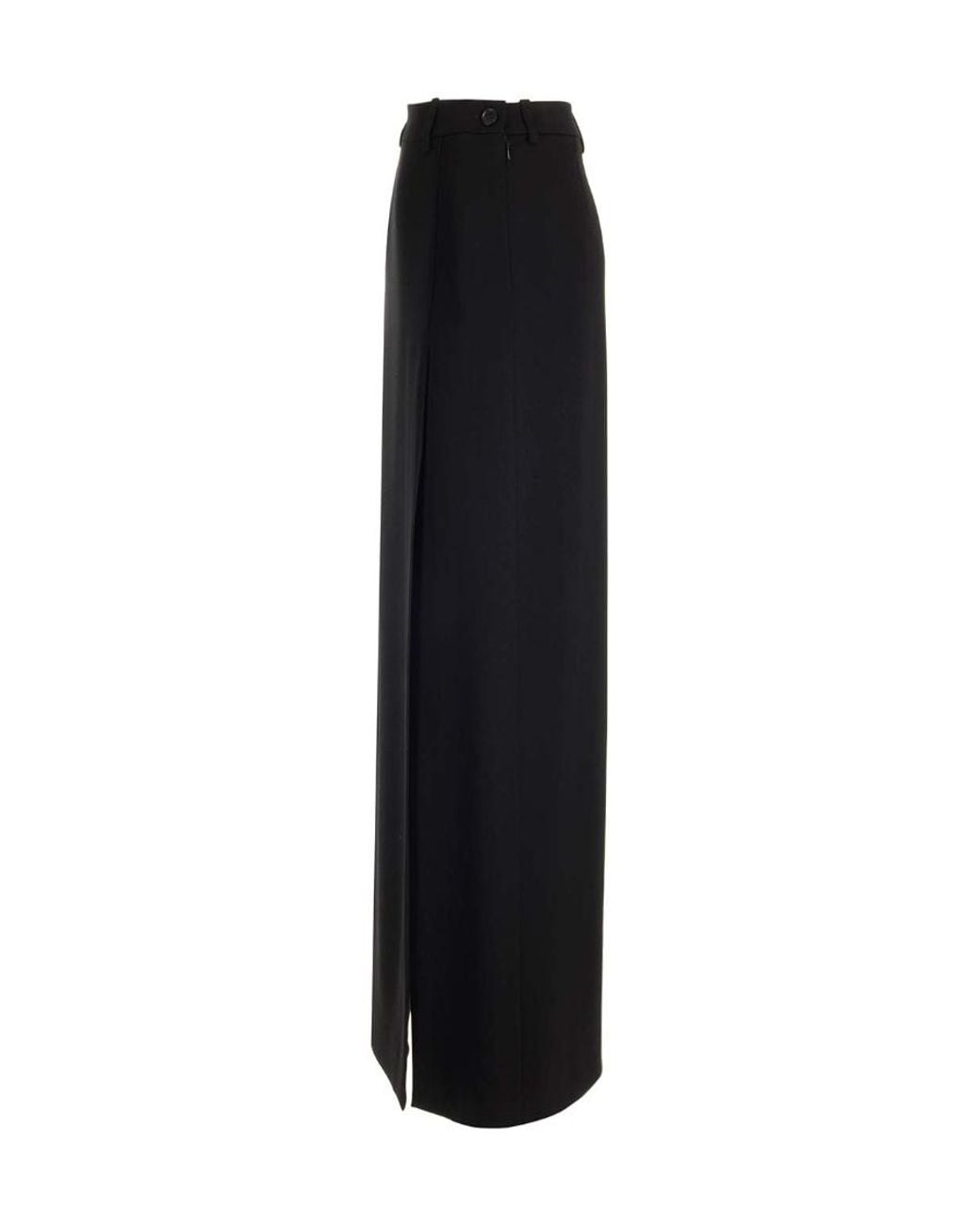 Balenciaga Black Side Slit Tailored Maxi Skirt