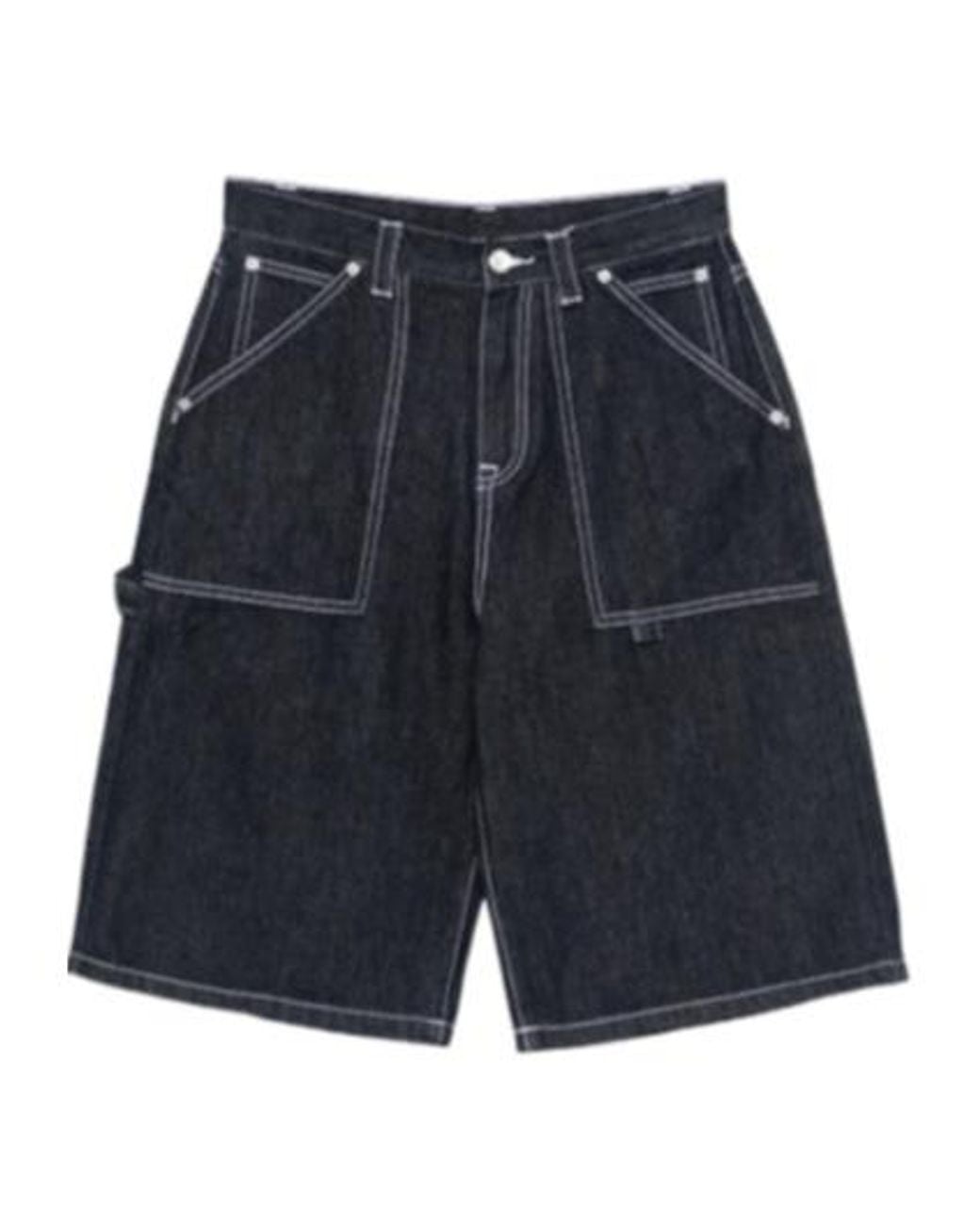 WRSTBHVR Blue Contrast-Stitch Denim Shorts for men