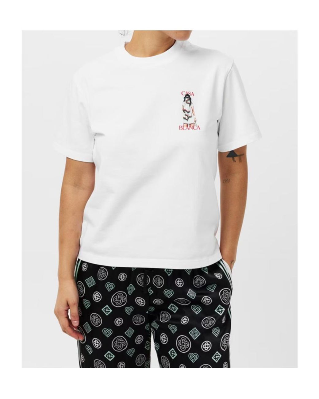 Casablanca White Round-Neck Printed T-Shirt