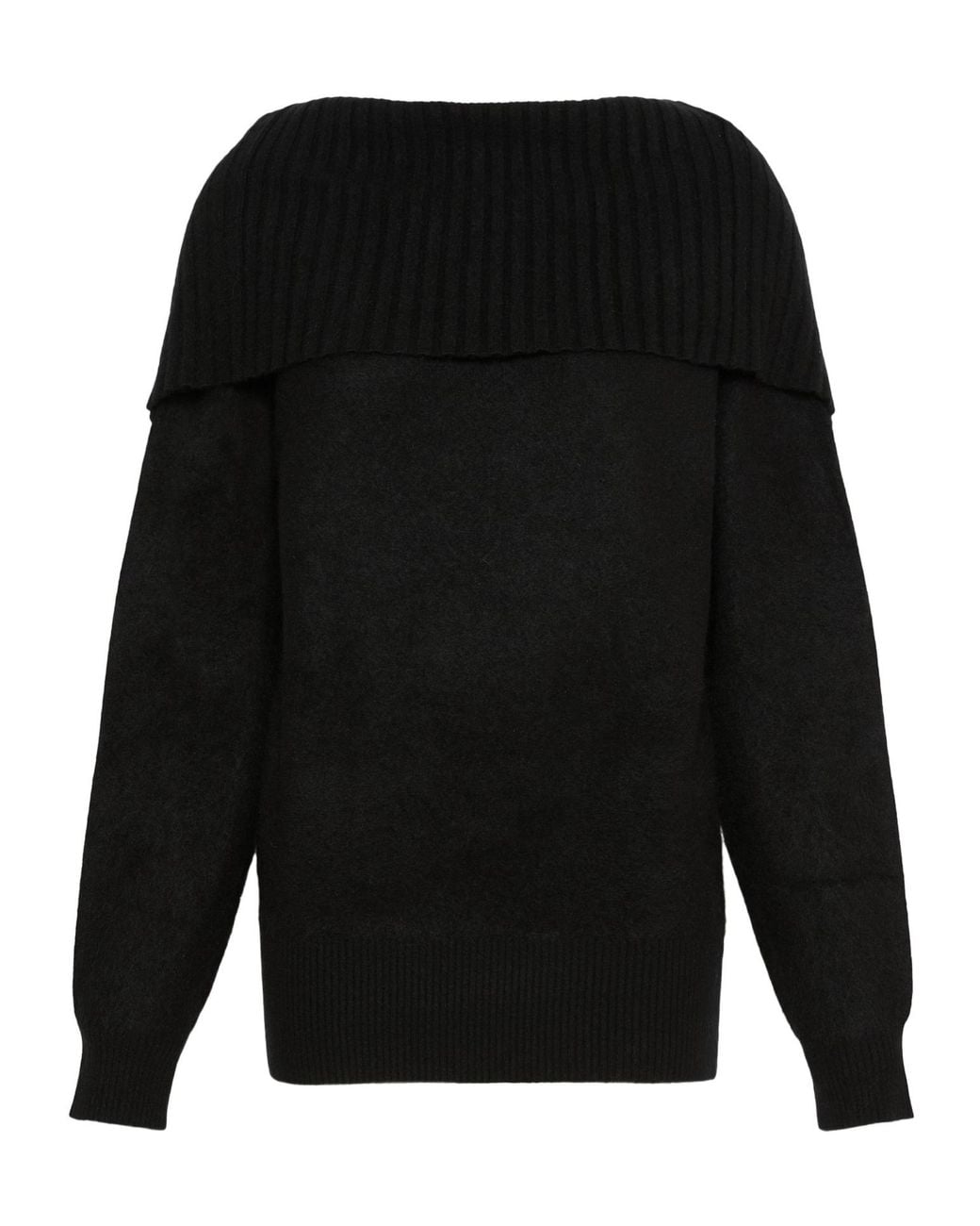 Sportmax Black Brushed Wool Sweater With A Low-Cut Back