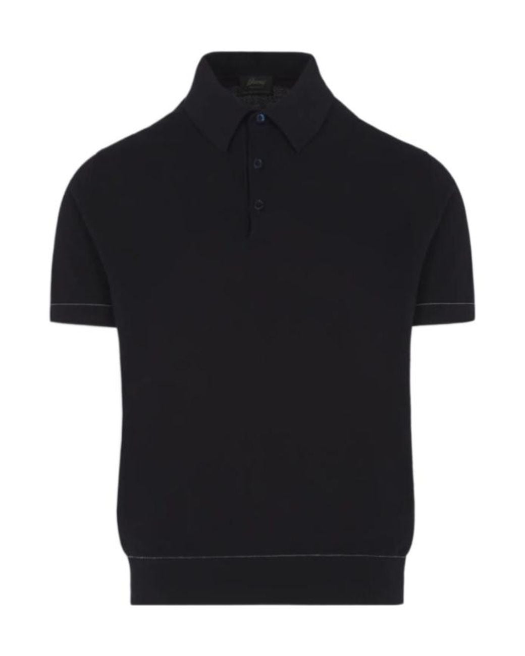 Brioni Black Sea Island Cotton Polo Shirt for men