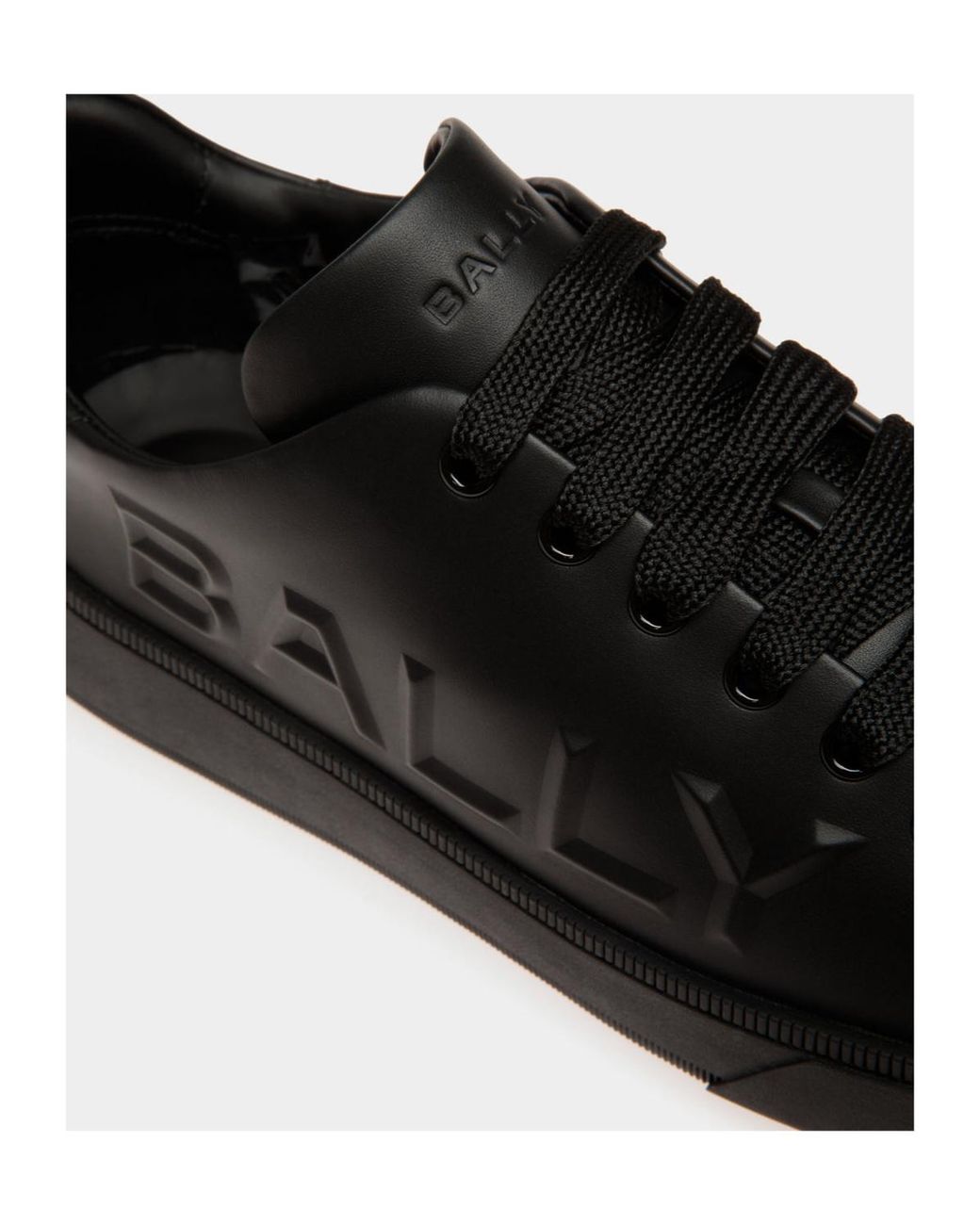 Bally Black Round Toe Lace-Up Sneakers for men