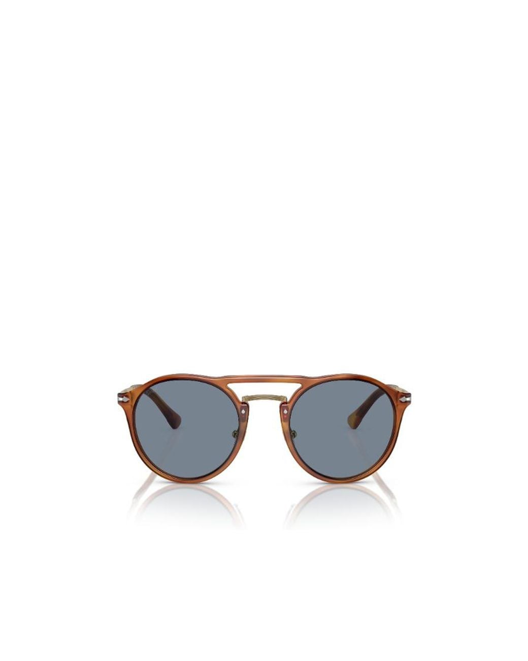 Persol Blue Round Frame Double-Bridge Sunglasses for men