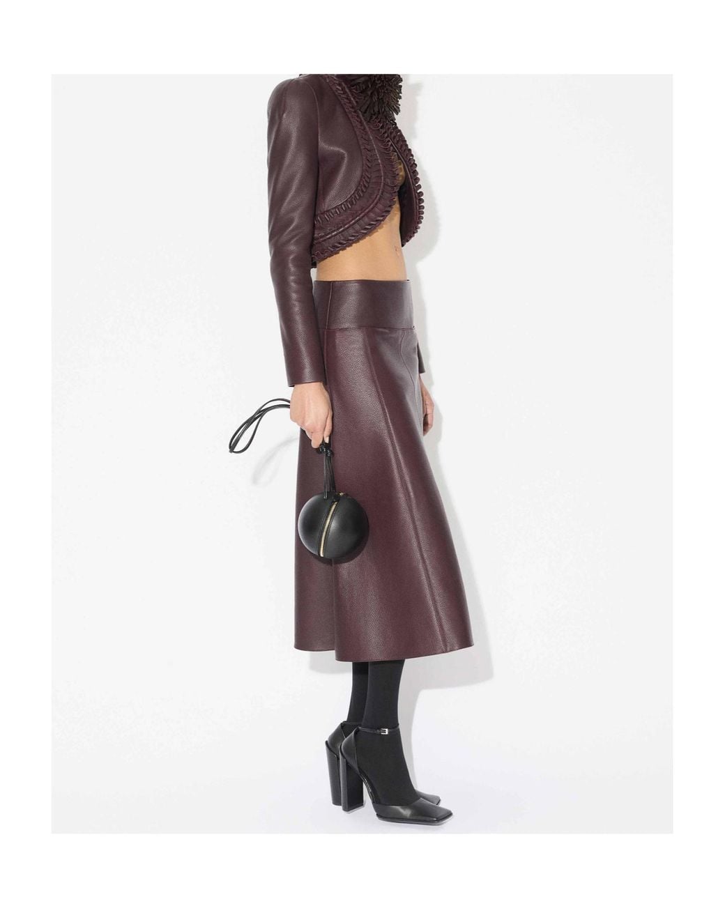 Alaïa Purple Alaïa Slit Midi Skirt