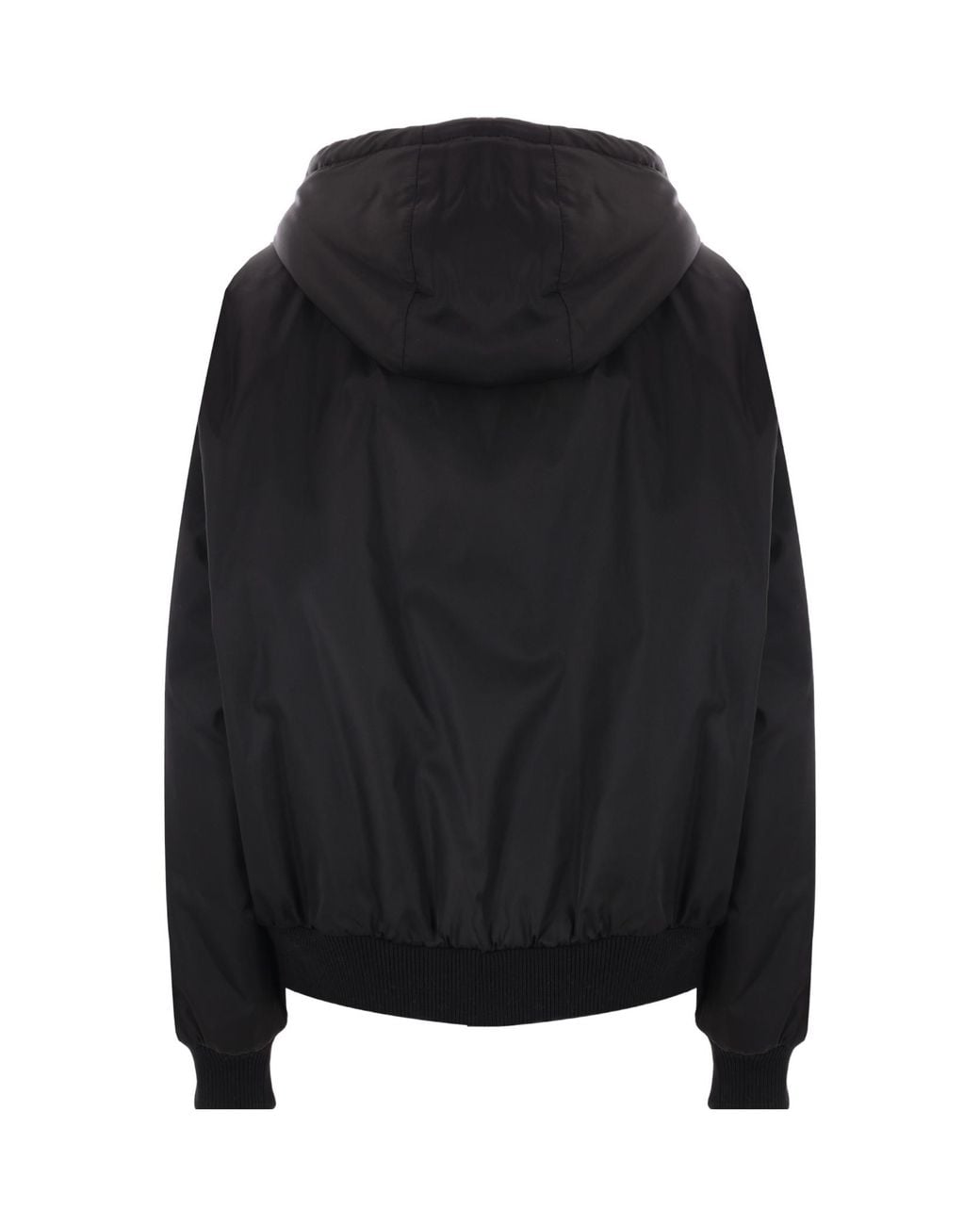 Prada Black Re-Nylon Triangle-Logo Hooded Jacket for men