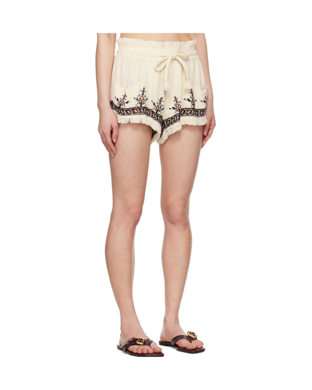 Isabel Marant Natural 'Kriss' Viscose Shorts