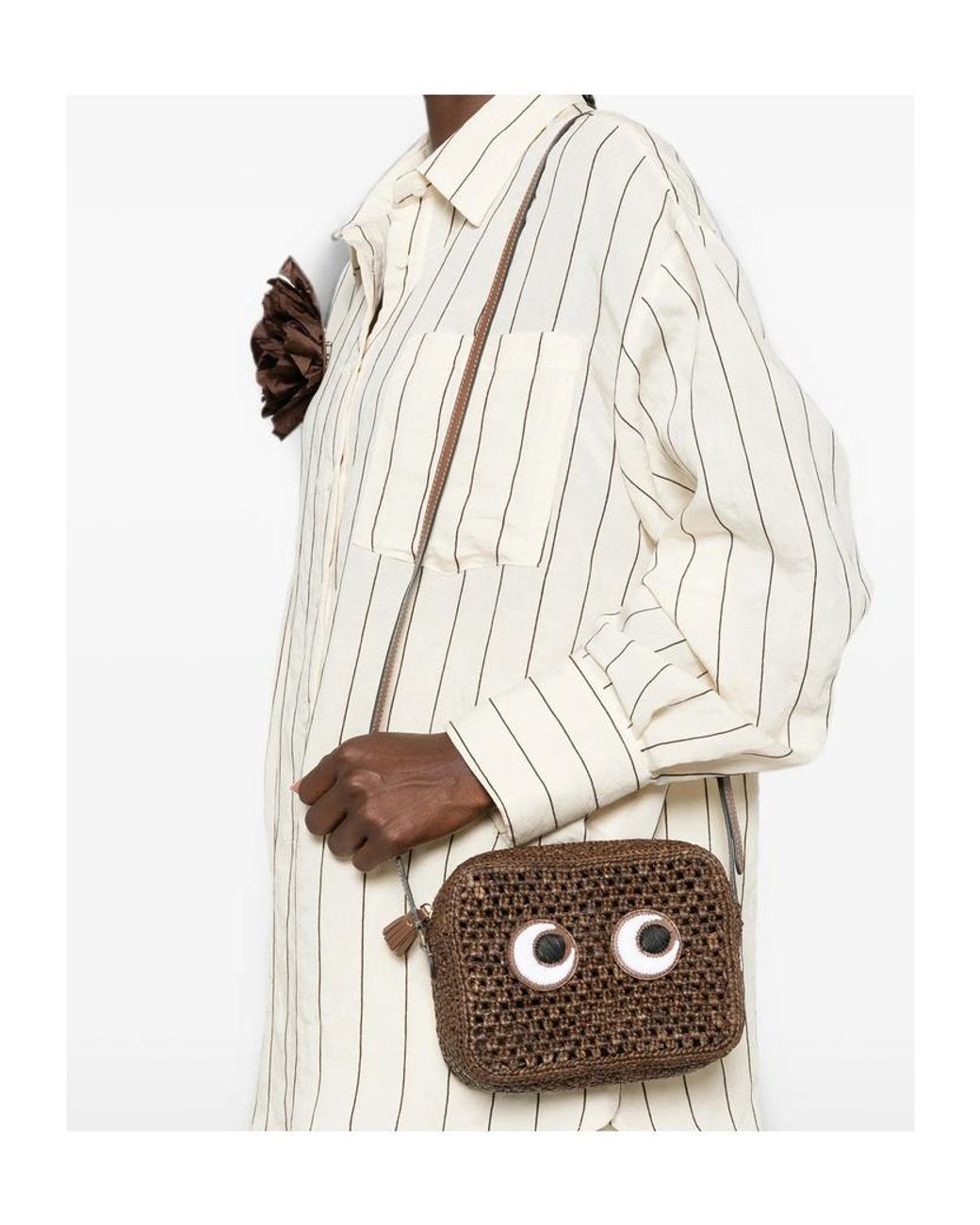 Anya Hindmarch White Eye Pattern Shoulder Bag