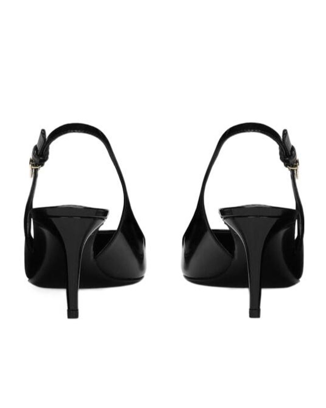 Dolce & Gabbana Black Dg Plaque Slingback Pumps