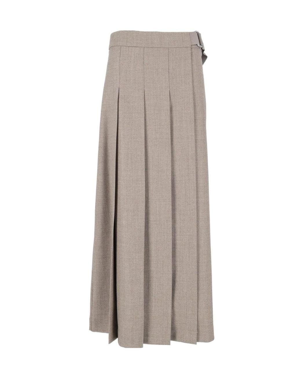 P.A.R.O.S.H. Brown Ludy Pleated Wrap Skirt