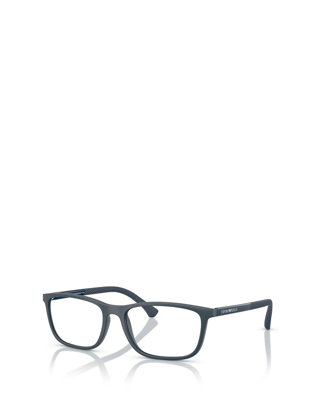 Emporio Armani White Rectangular Frame Glasses for men