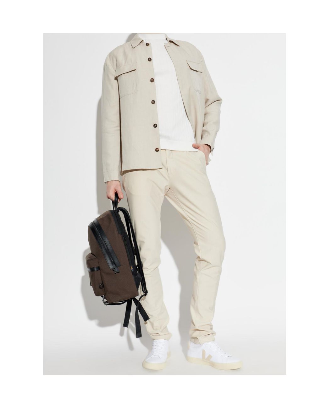 Eleventy White Flap-Pocket Shirt Jacket for men