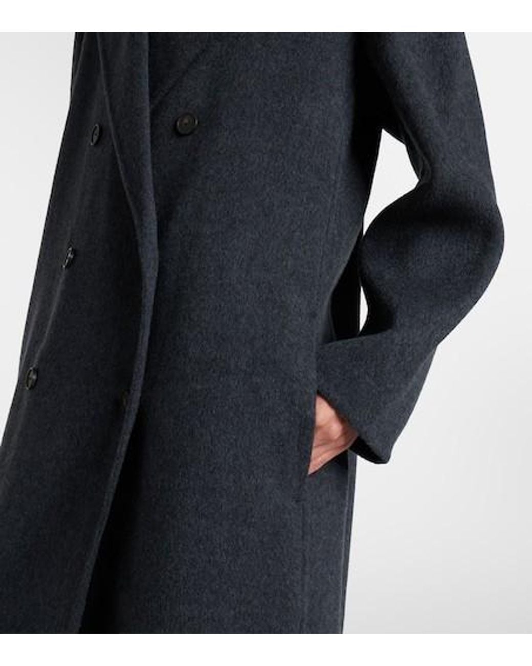 Vince Black Double-Breasted Wool-Blend Coat