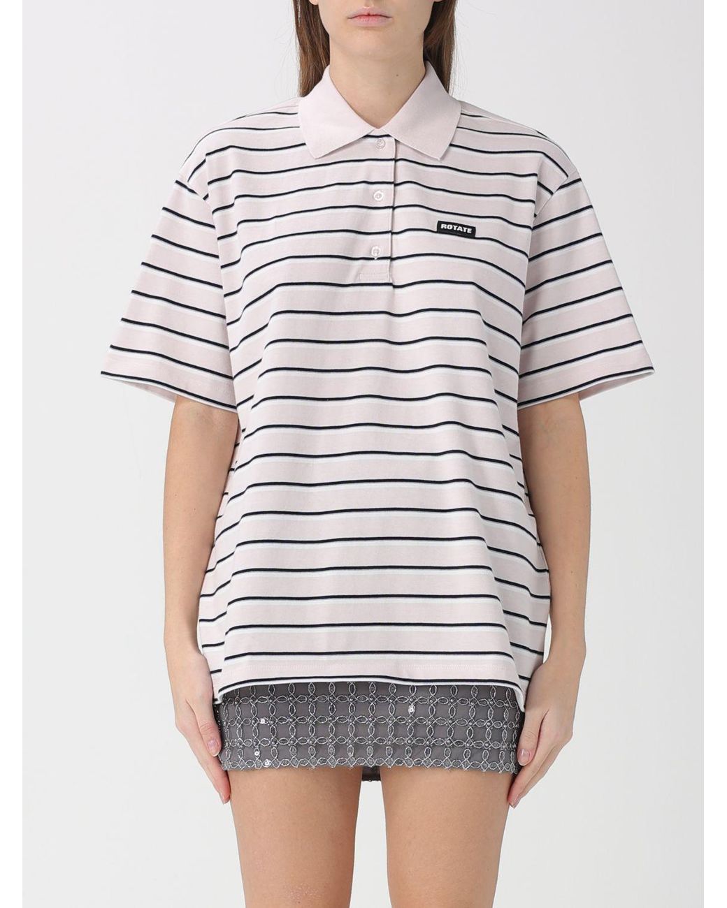 ROTATE BIRGER CHRISTENSEN White Polo Shirt Jersey