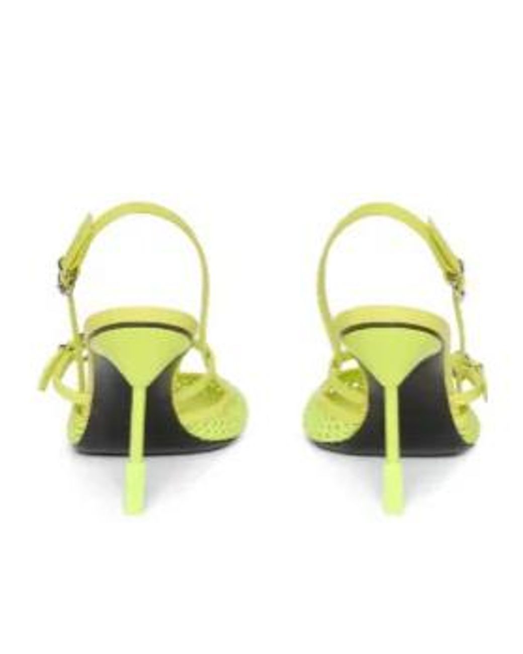 MSGM Yellow Round-Toe Strap Pumps