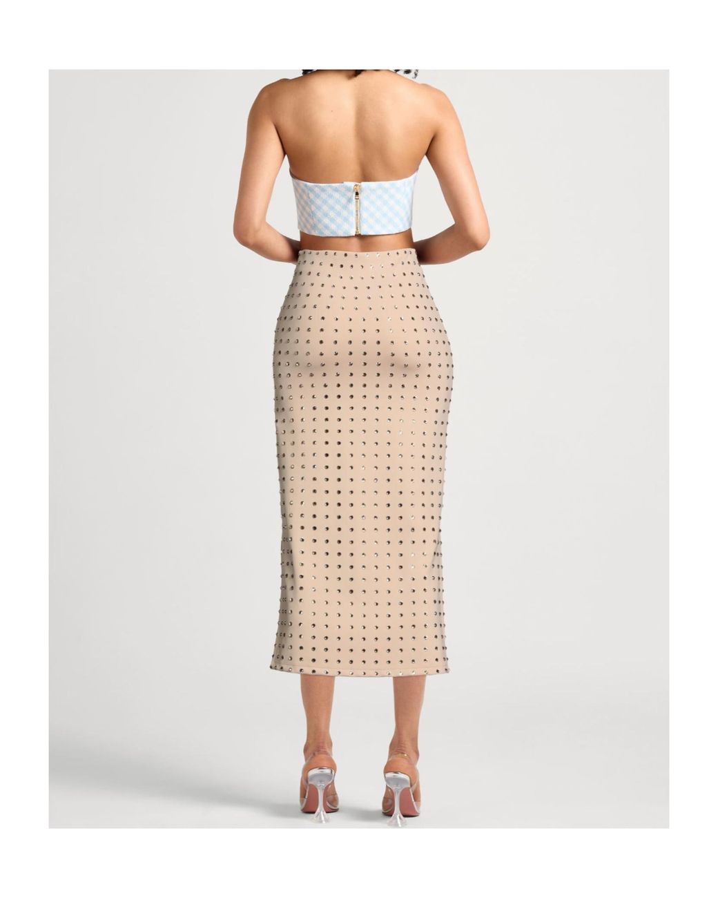 Sportmax Natural Crystal Embellished Skirt