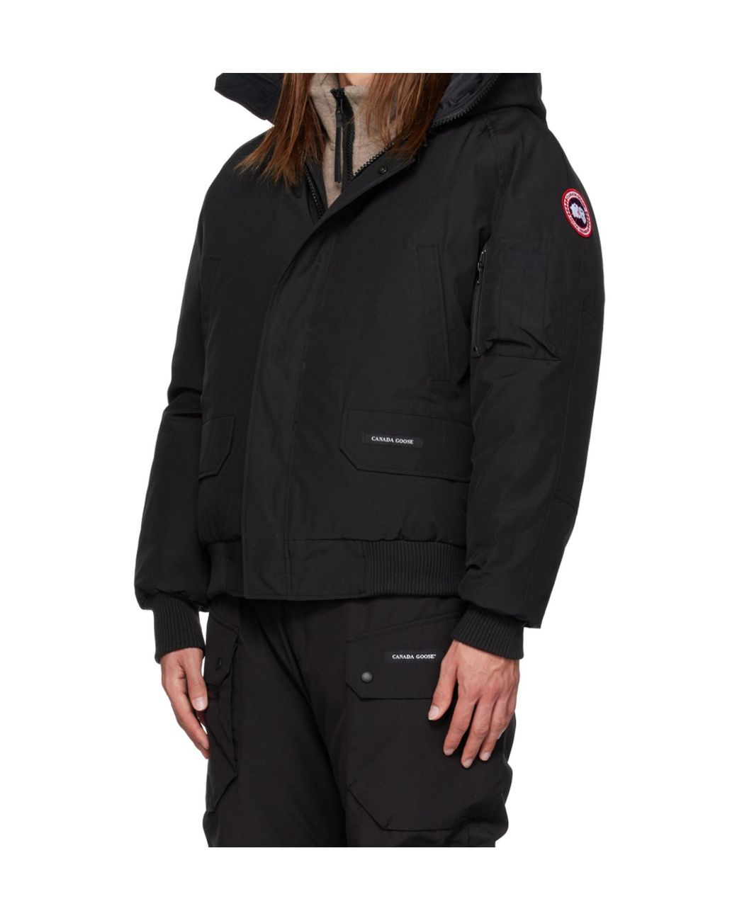 Canada Goose Black Chilliwack Hooded Bomber Jacket for men