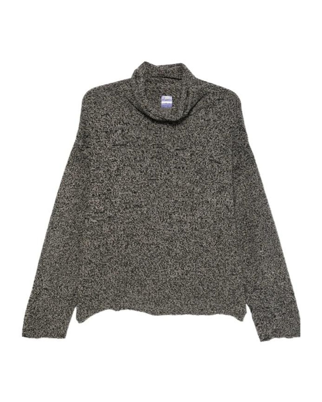 Baserange Gray Long-Sleeve High-Neck Knit Top