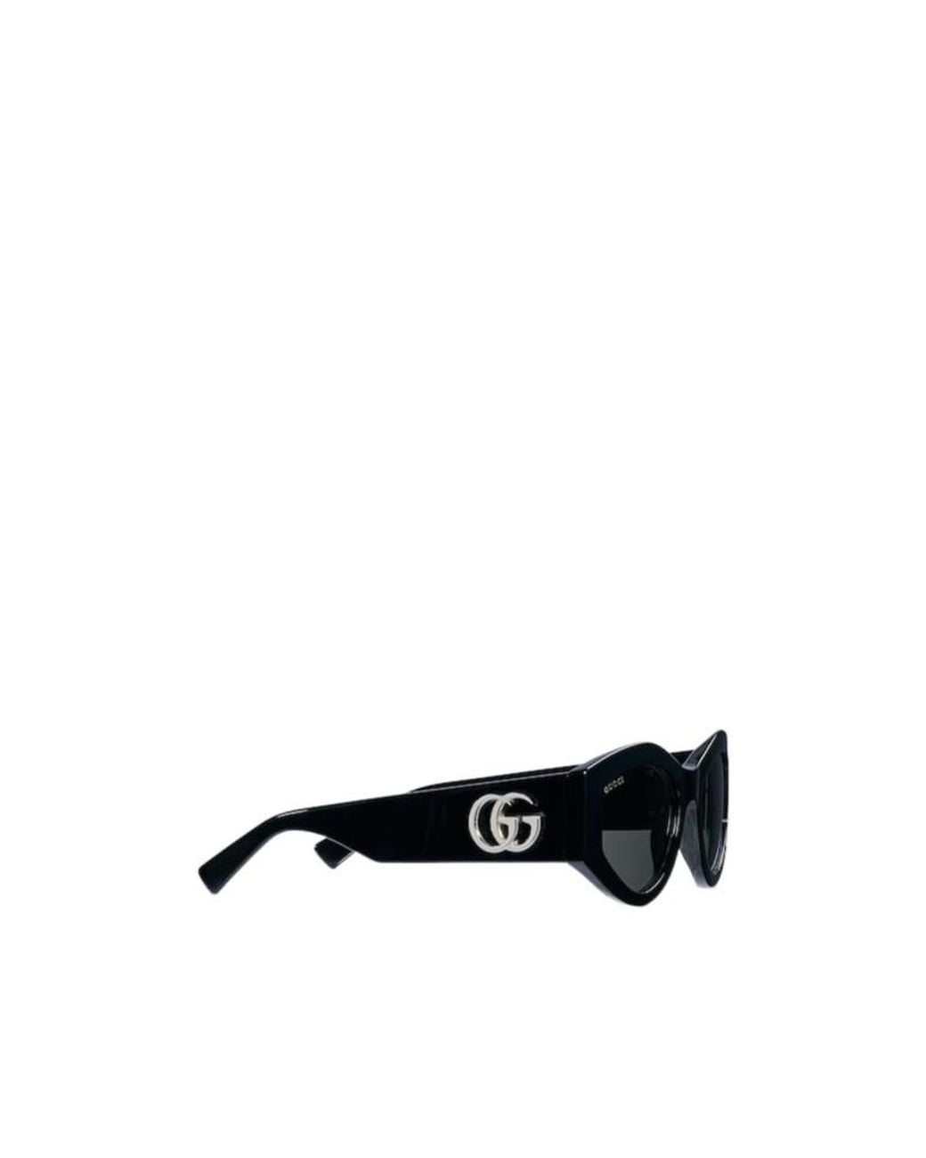 Gucci Black Eyewear Oval Frame Sunglasses
