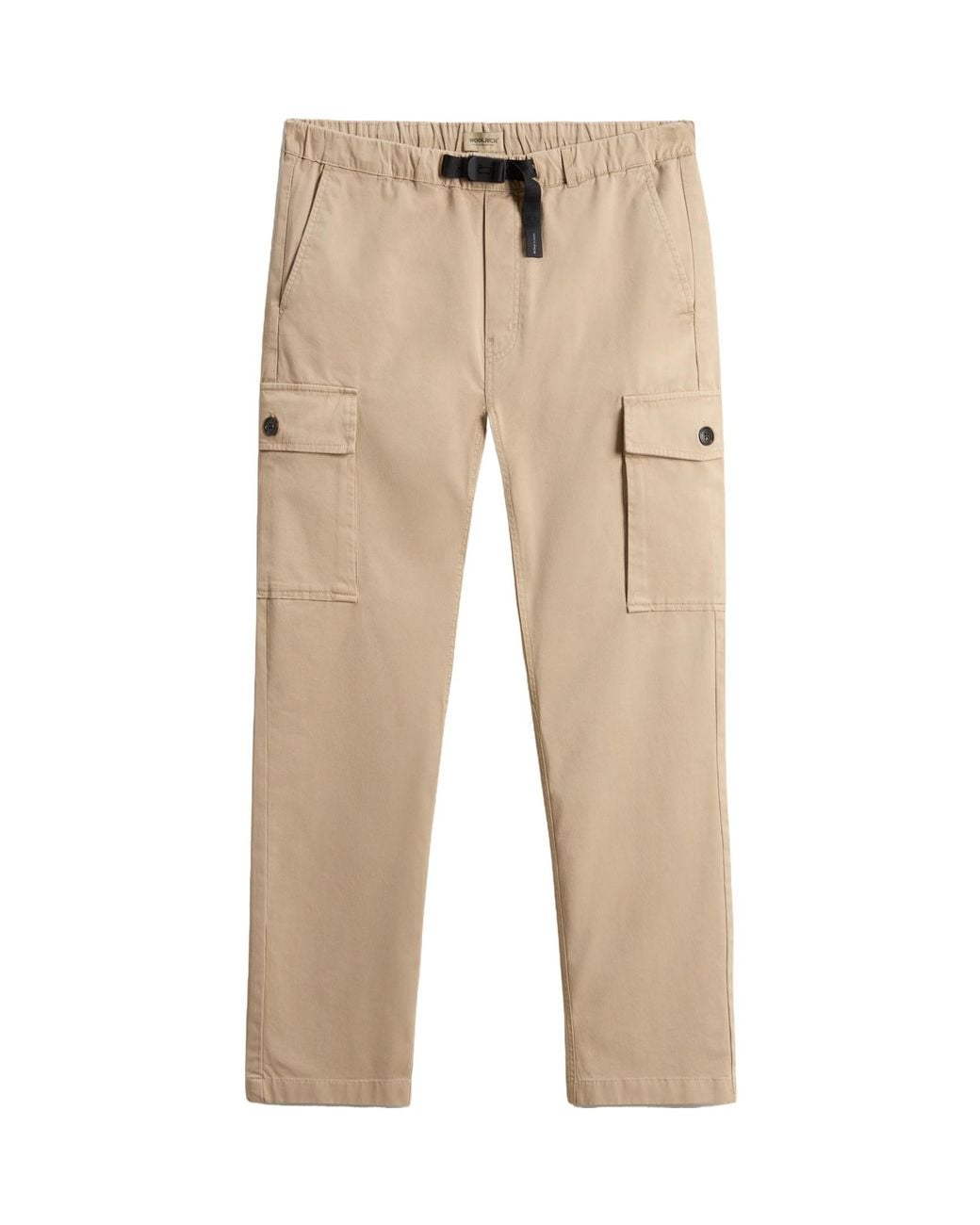 Woolrich Natural Belted Cargo Trousers for men