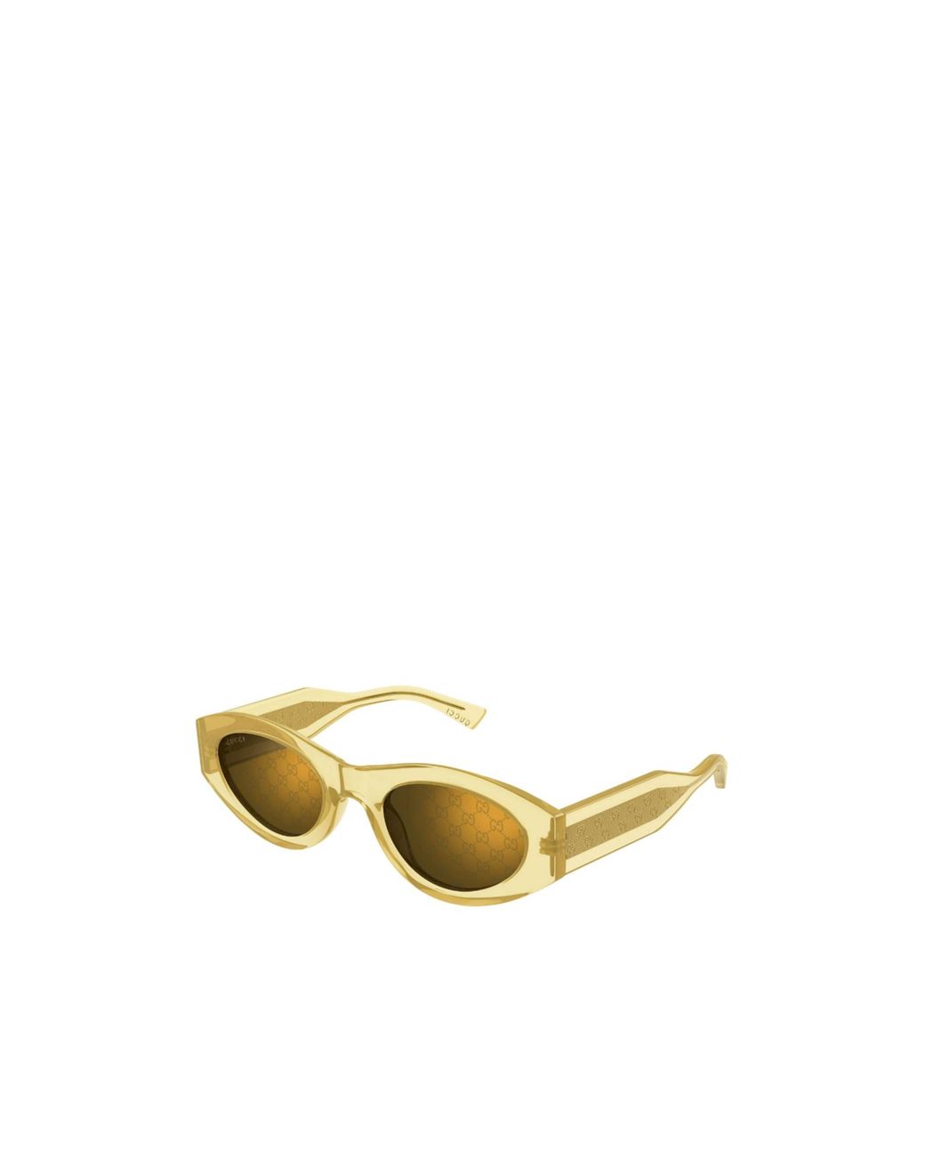 Gucci Yellow Eyewear Oval Frame Sunglasses