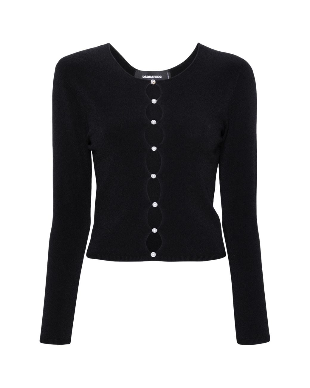 DSquared² Black Cut-Out Detailed Long-Sleeved Cardigan