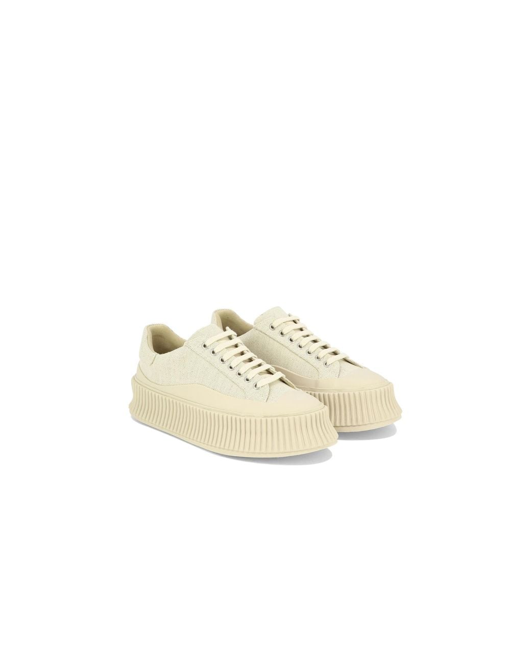 Jil Sander White Panelled Round-Toe Sneakers