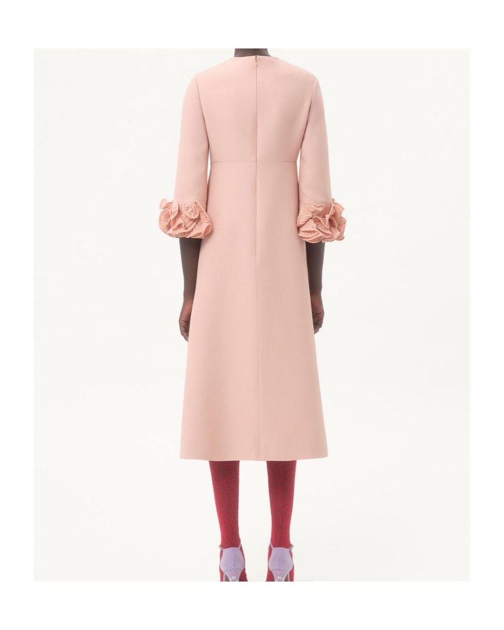 Valentino Pink Crepe Couture Midi Dress