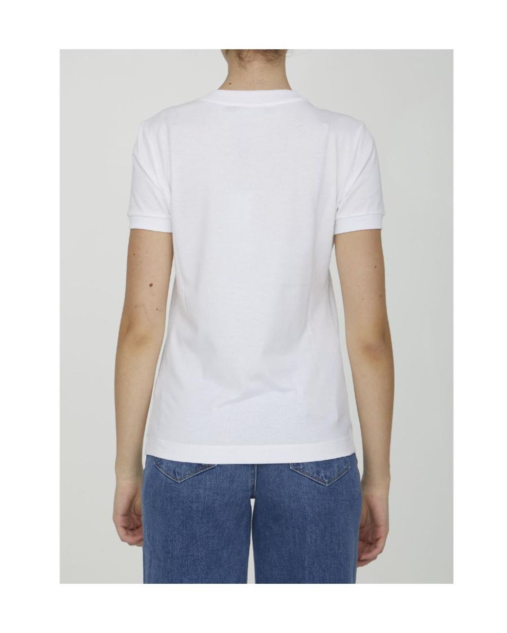 Dolce & Gabbana White Logo-Embellished Short-Sleeved Top