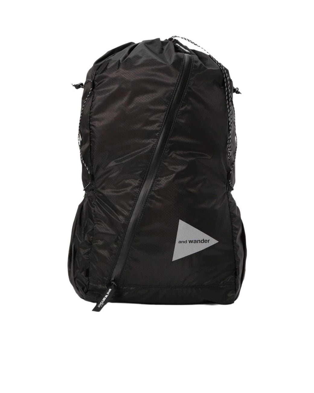 And Wander Black 111 Logo Detail Sil Backpack for men