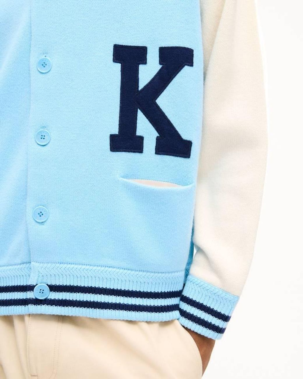 KENZO Blue Varsity Cardigan for men