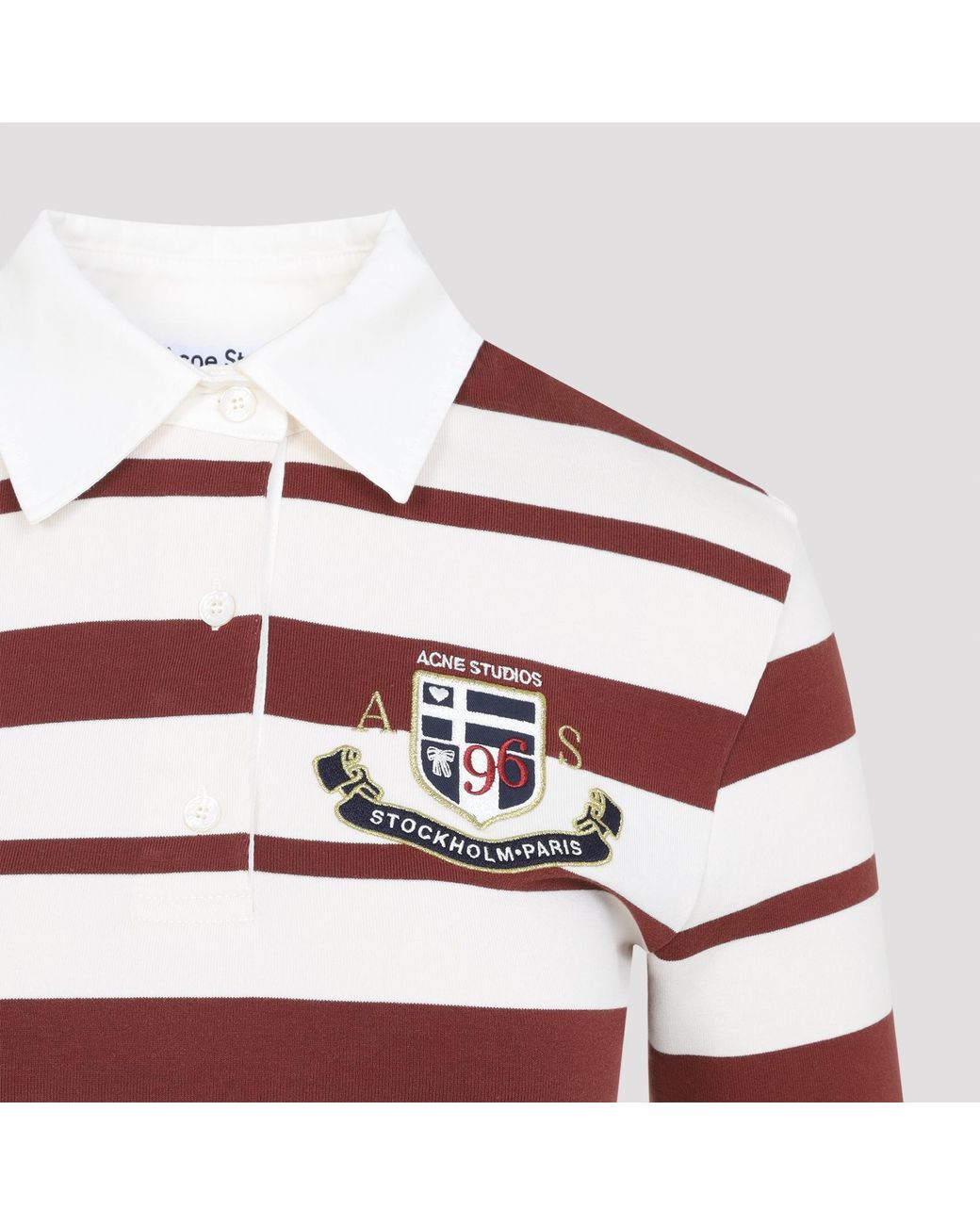 Acne Red Sailor Stripes Polo Shirt