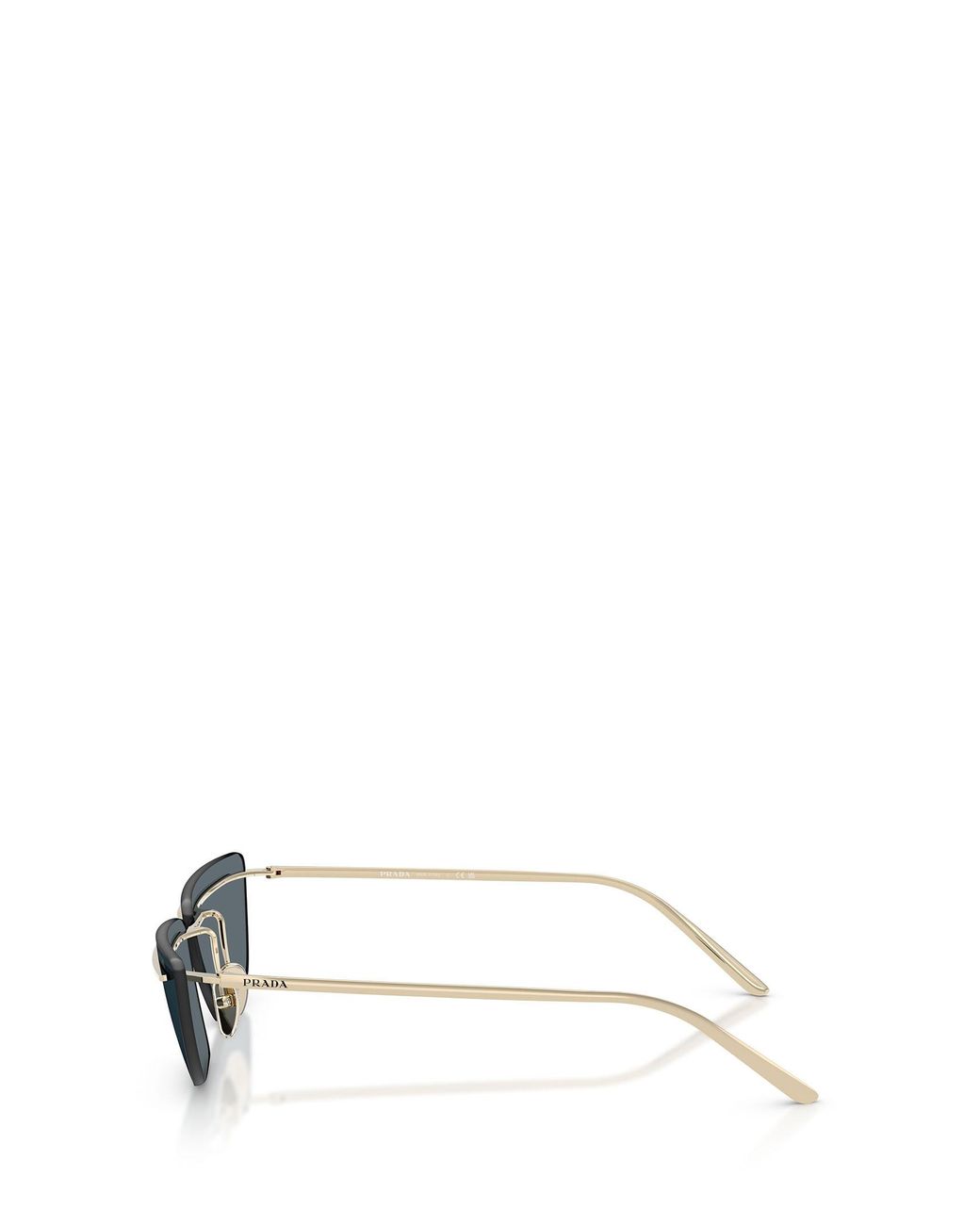 Prada White Eyewear Butterfly Frame Sunglasses
