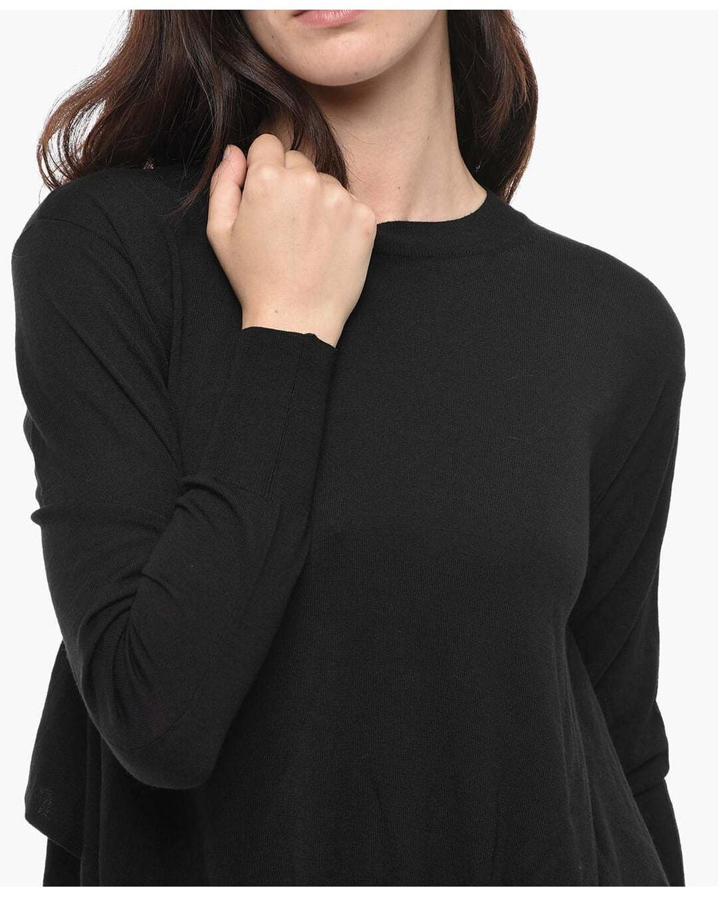 Stella McCartney Black Oversized Crewneck Sweater