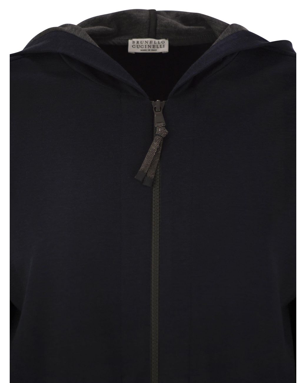 Brunello Cucinelli Black Zip-Up Hoodie
