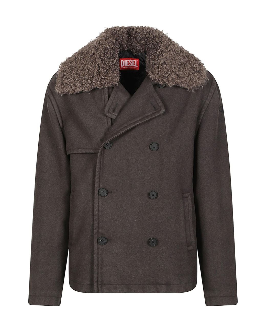 DIESEL Gray Double-Breasted Jacket for men