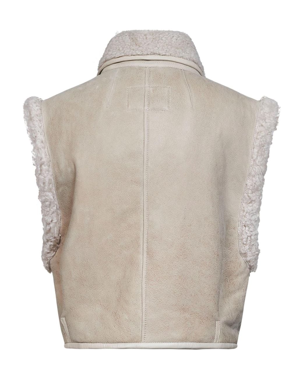 Isabel Marant Gray Alime Shearling Sleeveless Jacket