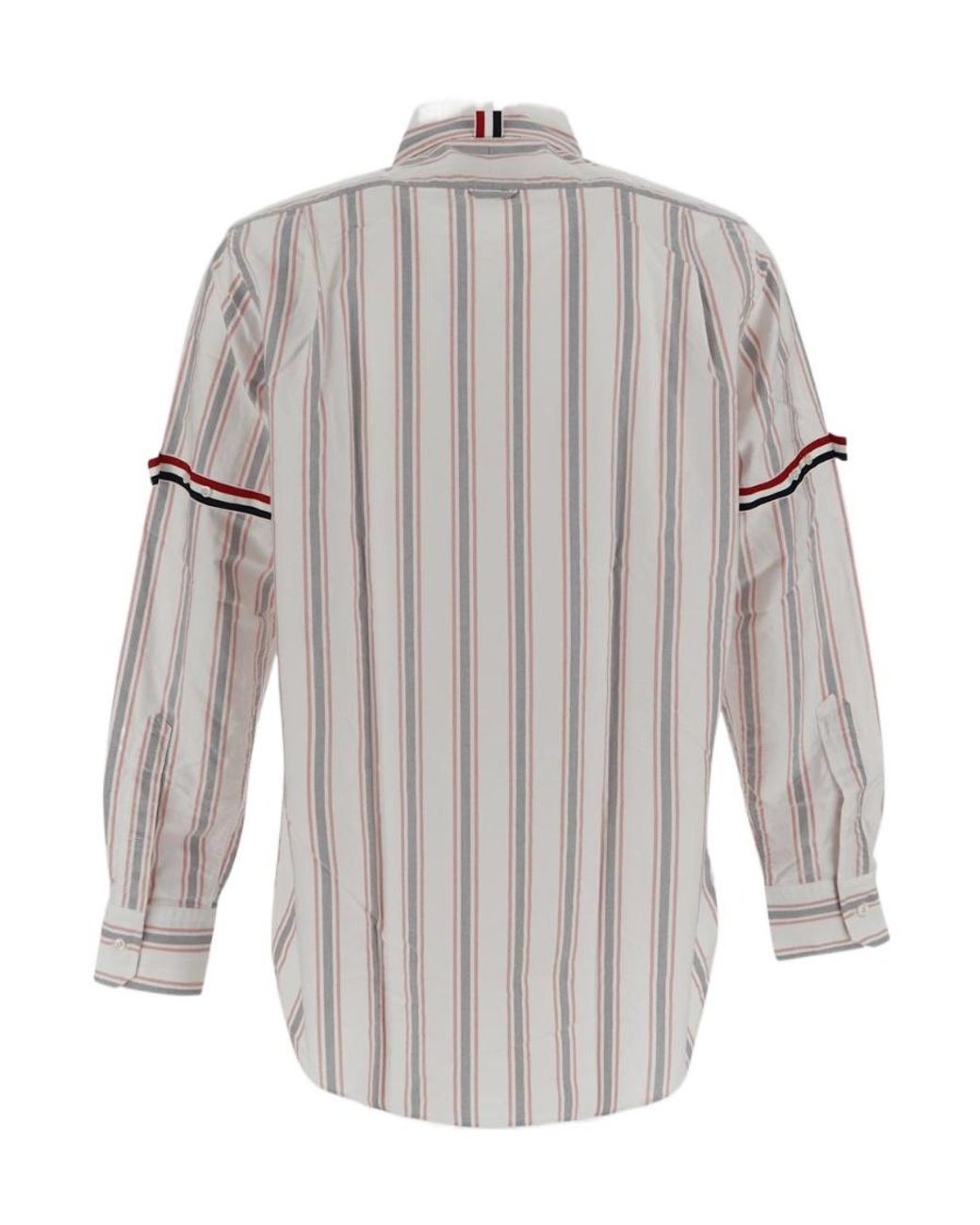 Thom Browne White Stripe Detailed Button-Up Shirt for men