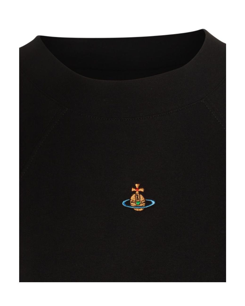 Vivienne Westwood Black Logo-Embroidered Cropped T-Shirt