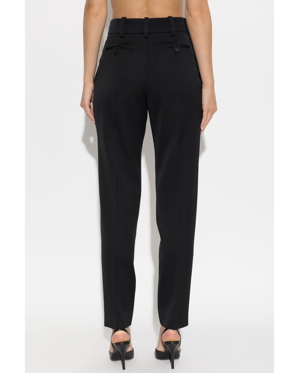 Balmain Black Pleated Tailored Pants