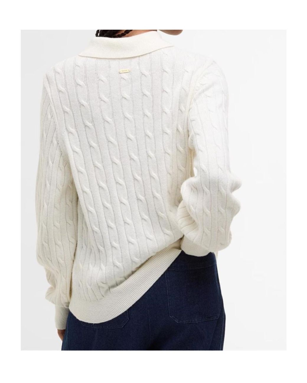 Barbour White Long-Sleeved Knitted Pullover