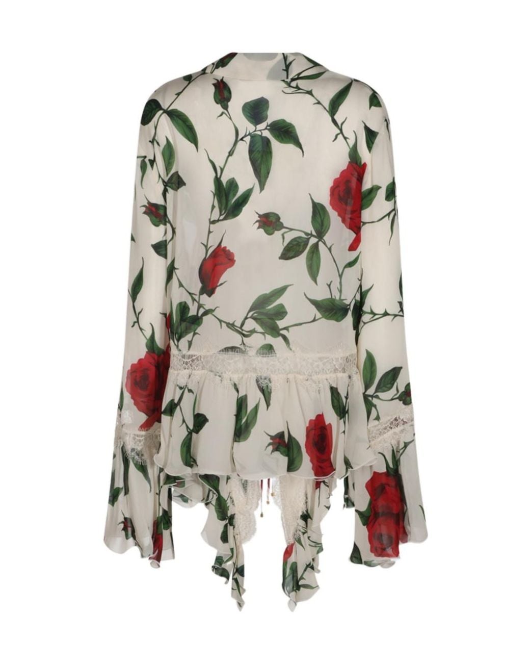 Blumarine White Floral Lace Trim Tops