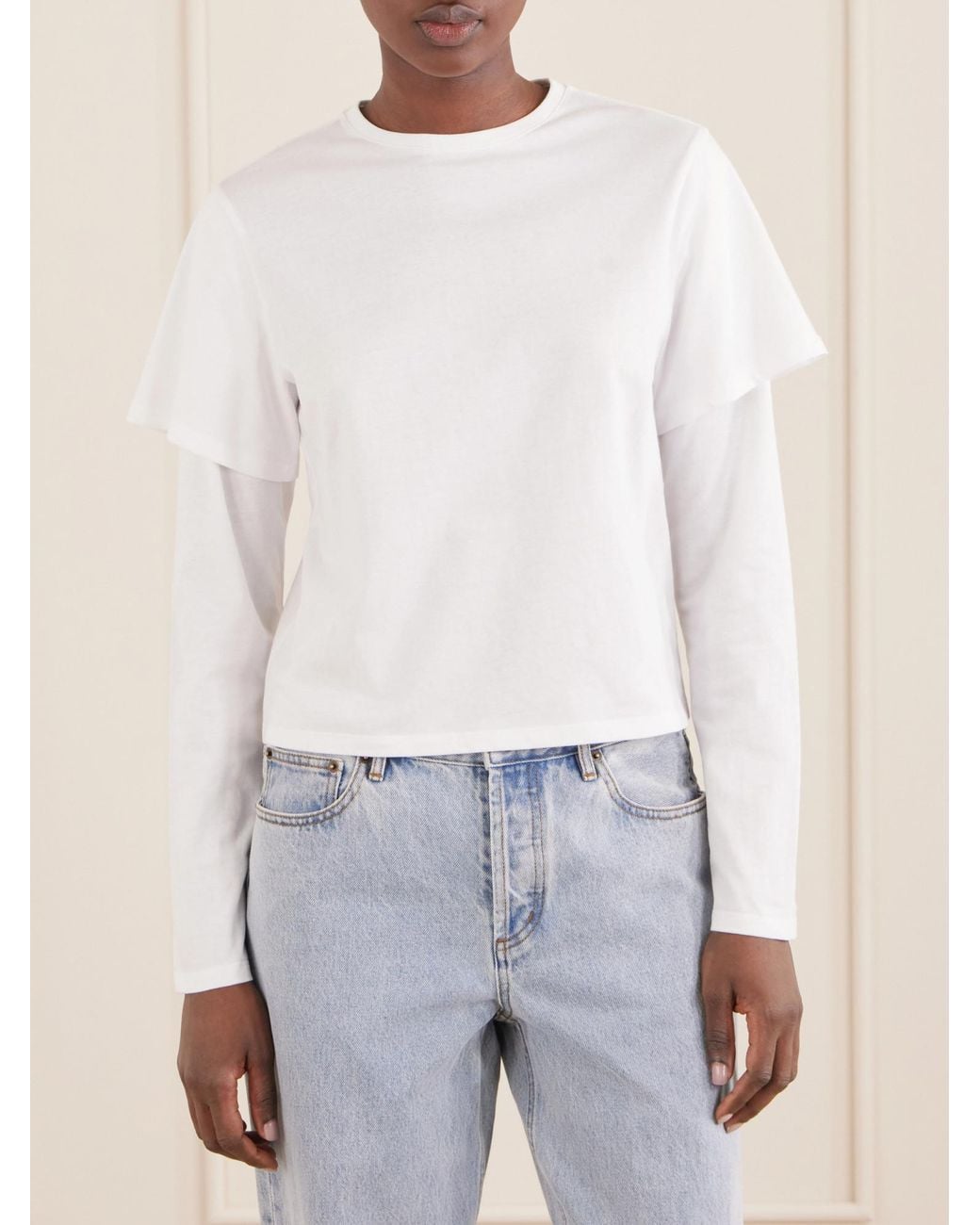 Still Here White Double Cotton-Jersey T-Shirt