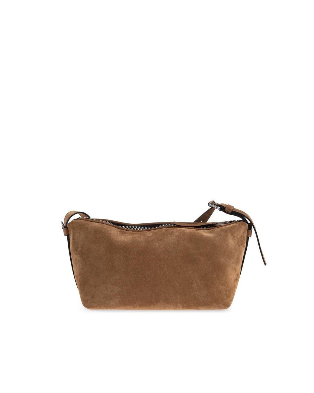 Moschino Brown Suede Zip Shoulder Bag for men
