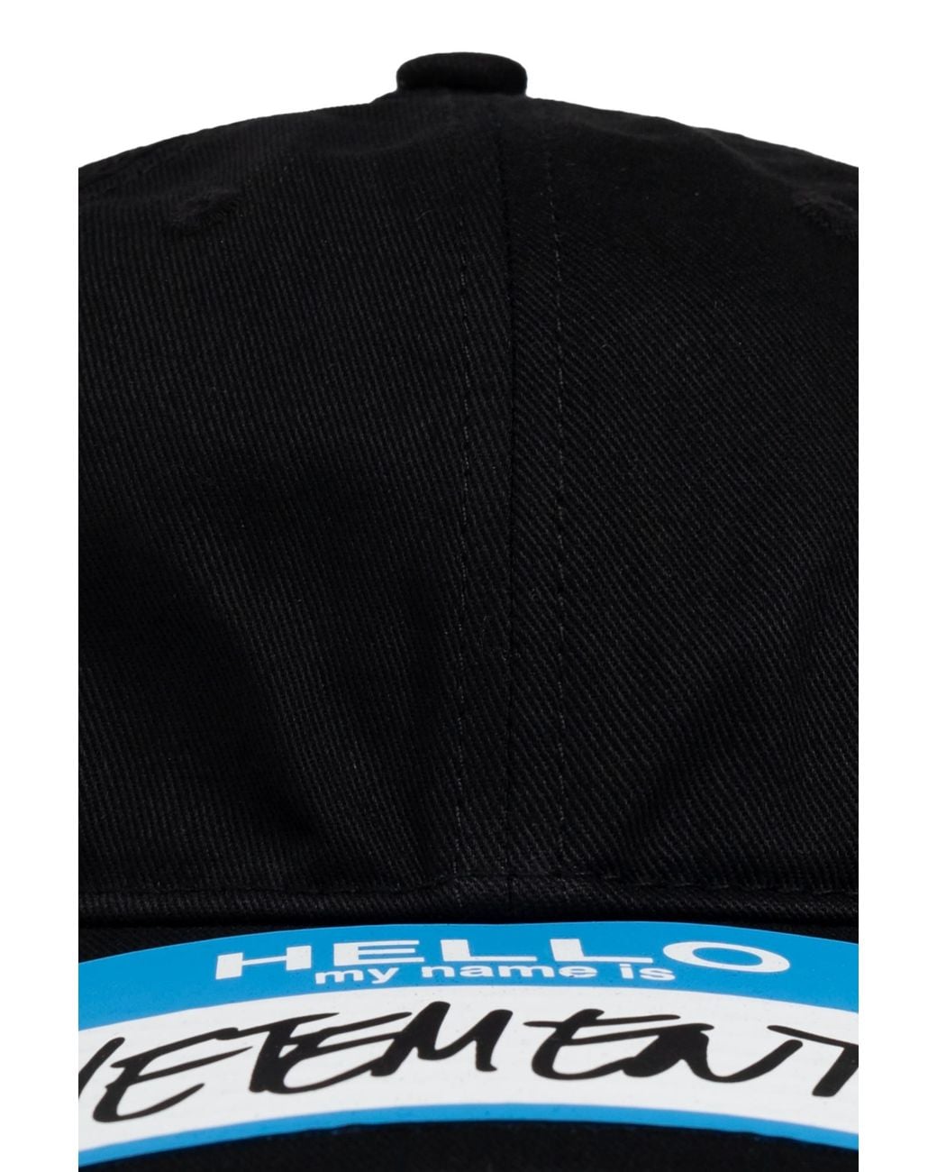 Vetements Black Logo Detailed Baseball Cap for men
