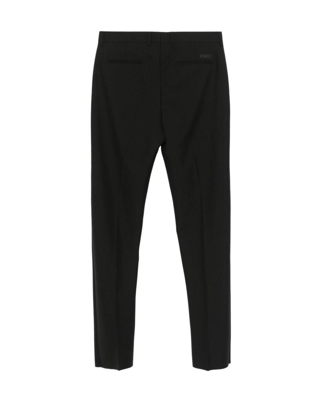 Versace Black Logo-Patch Tailored Trousers for men